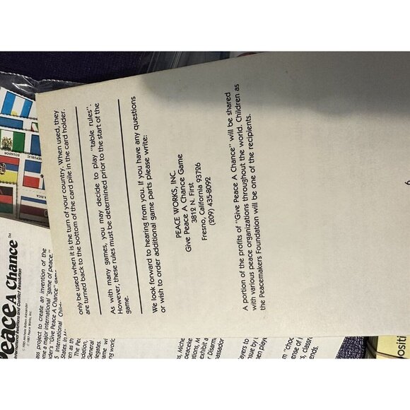 Give Peace A Chance‎ Game International Children's Prize 1987 Vintage - Picture 4 of 10